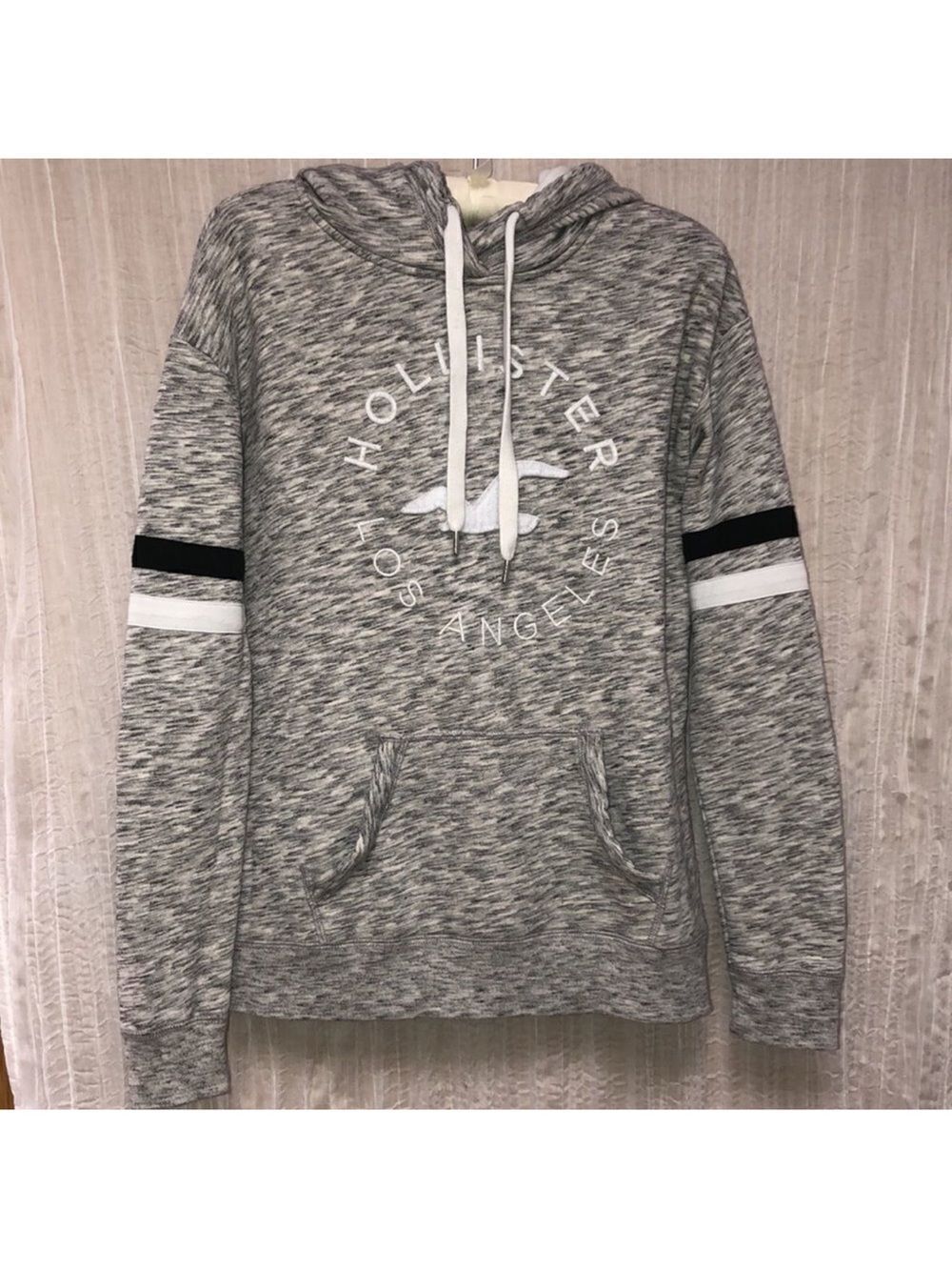 Hollister S LA Gray Silver Hooded Sweatshirt